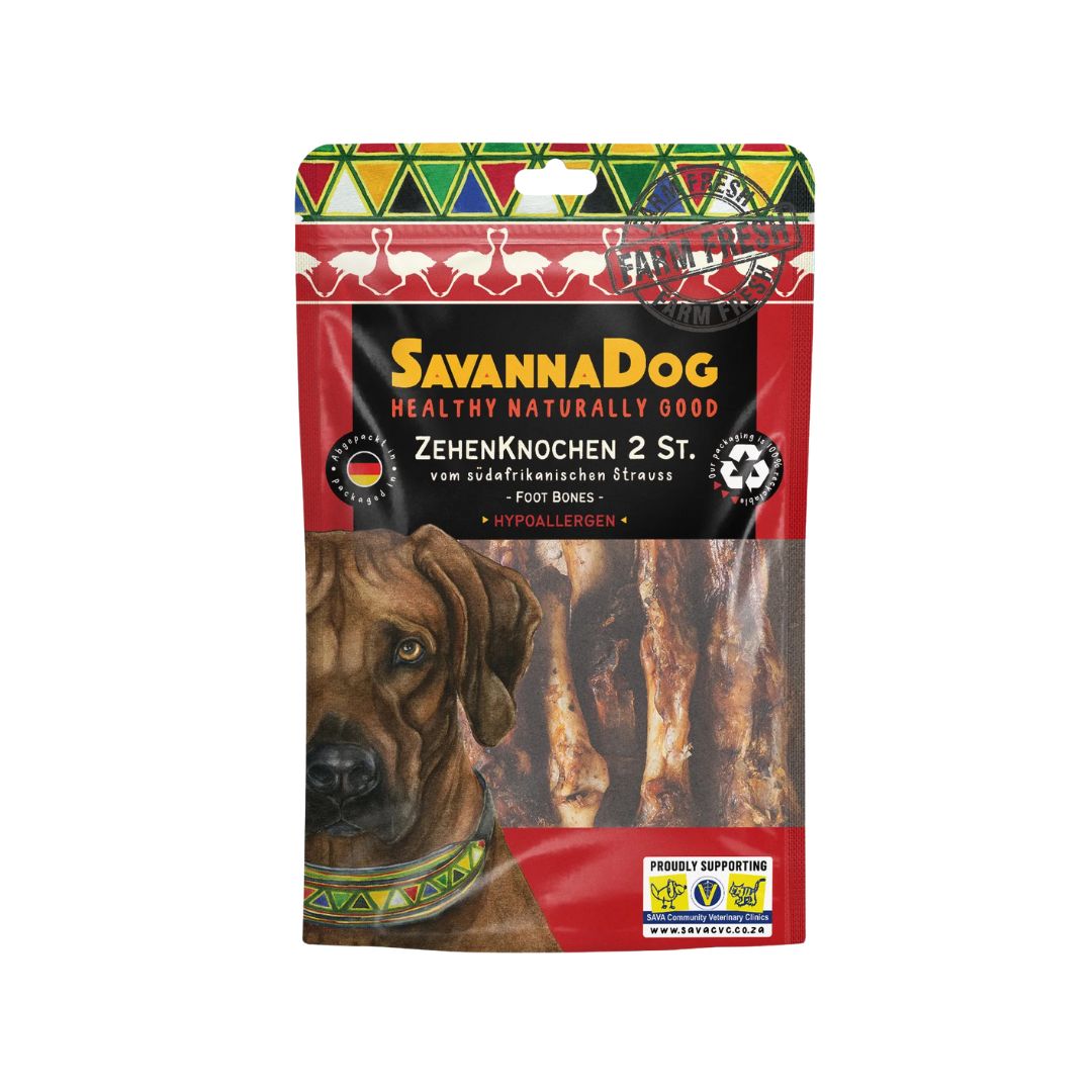 Savanna Dog strutsin jalkaluut pussi
