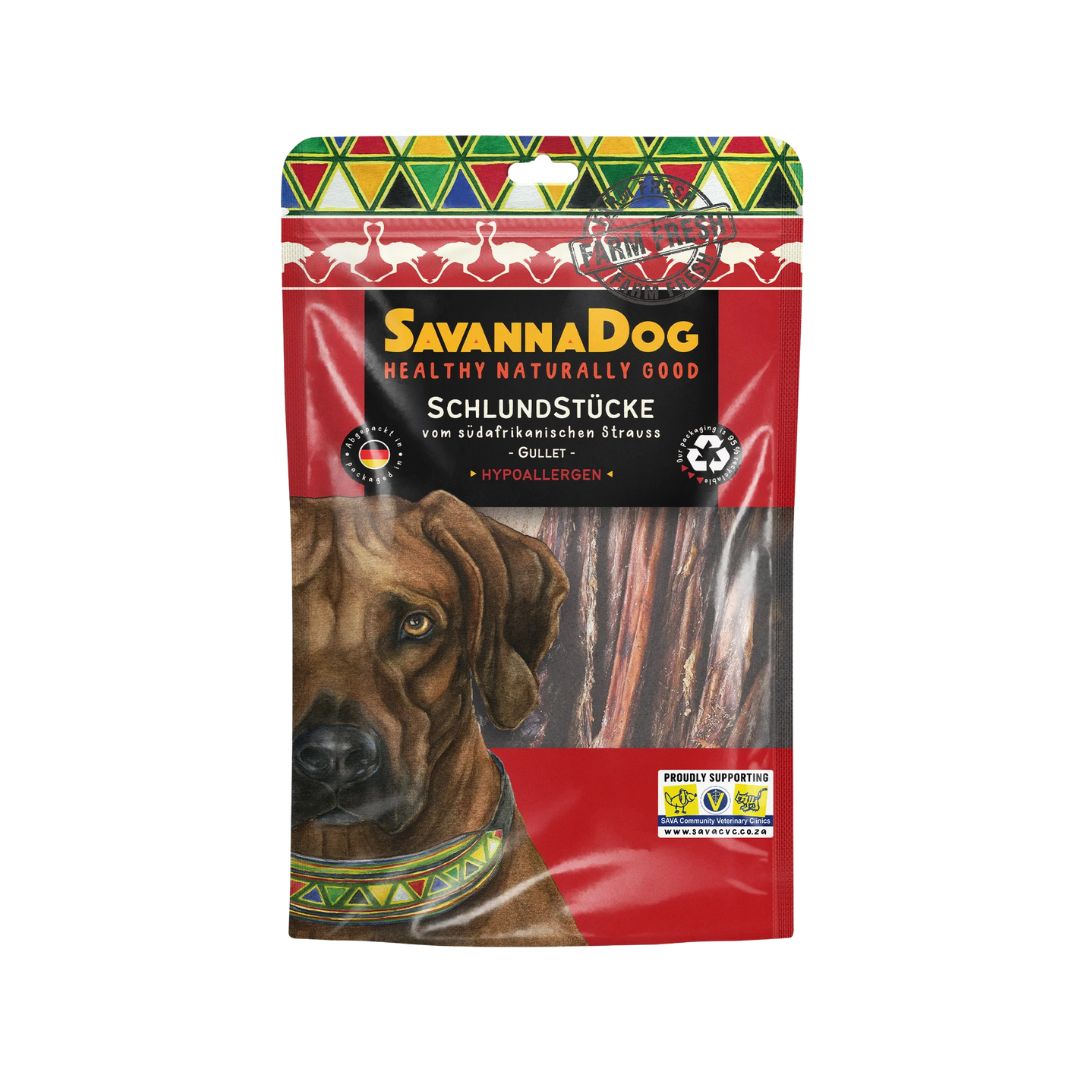 Savanna Dog Strutsin ruokatorvi 120 g pussi