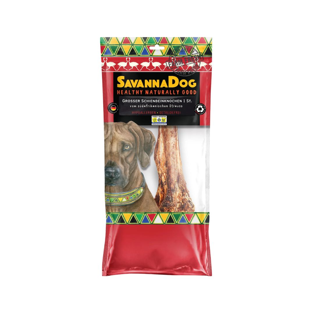 Savanna Dog Strutsin sääriluu M pussi