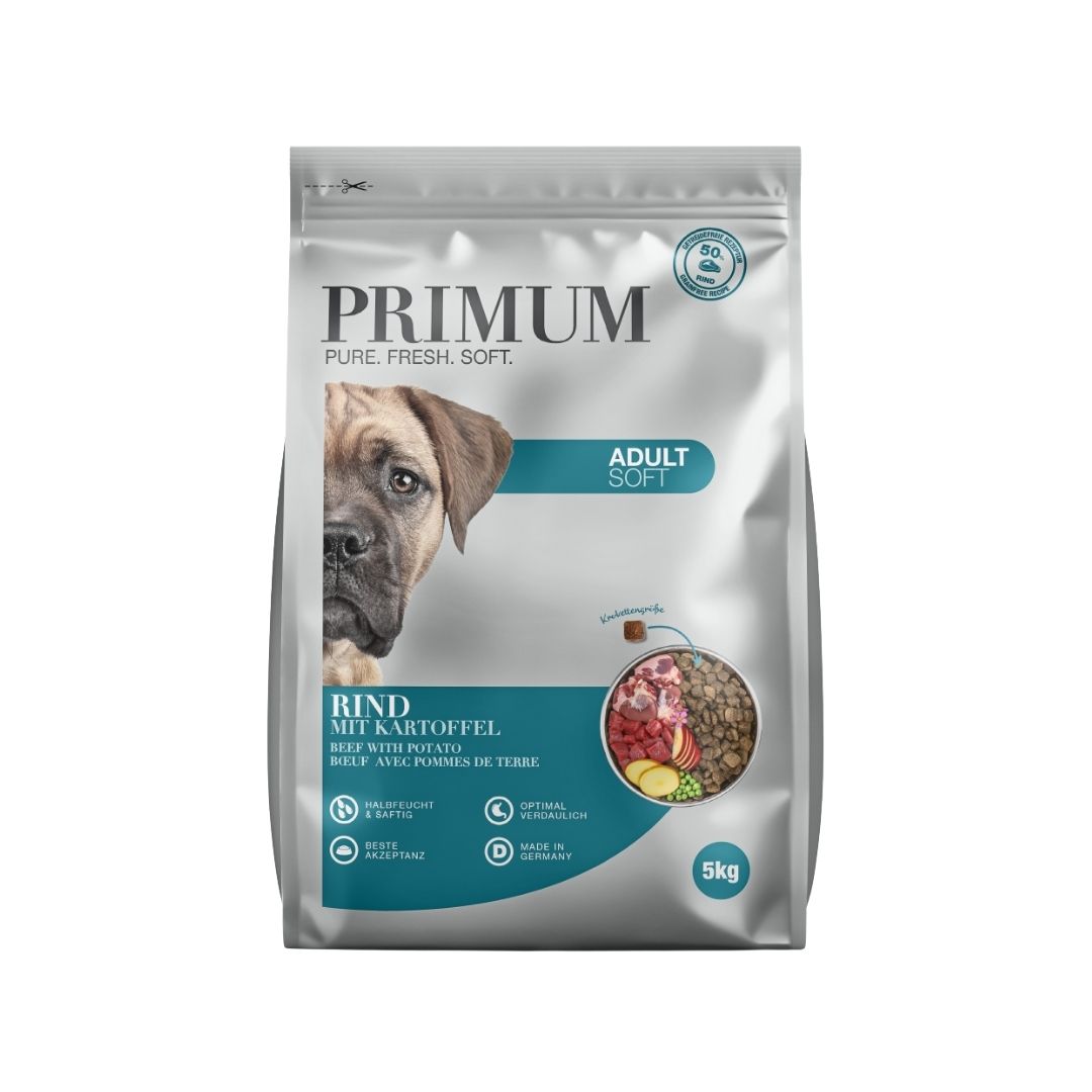 Primum Soft Puolikostea nappula Nauta-Peruna Edestä