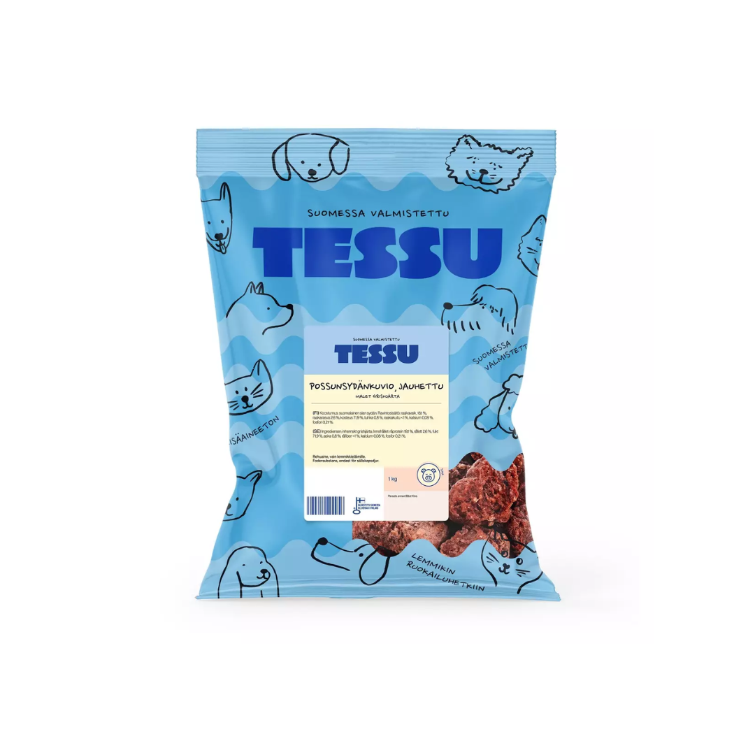Tessu jauhettu possunsydänkuvio 1 kg
